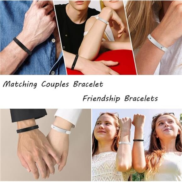 Matching Couples Bracelets for Women Men Long Distance Bracelets for Couples - Picture 2 of 7